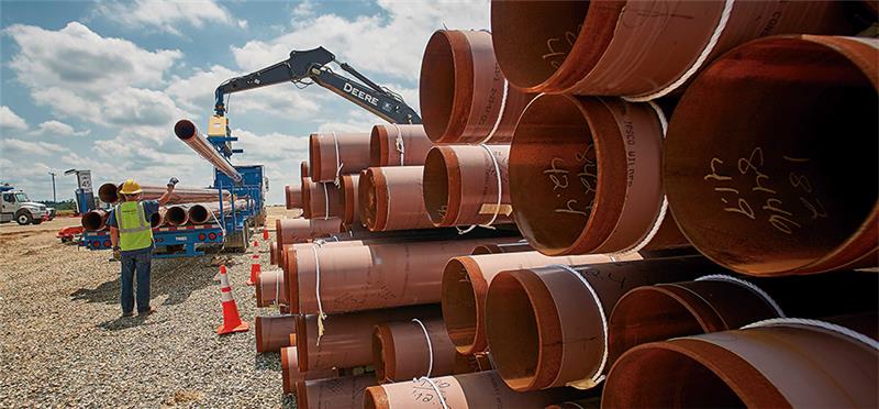 A bunch of steel pipes